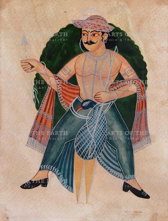 Kalighat painting  (Murugan)